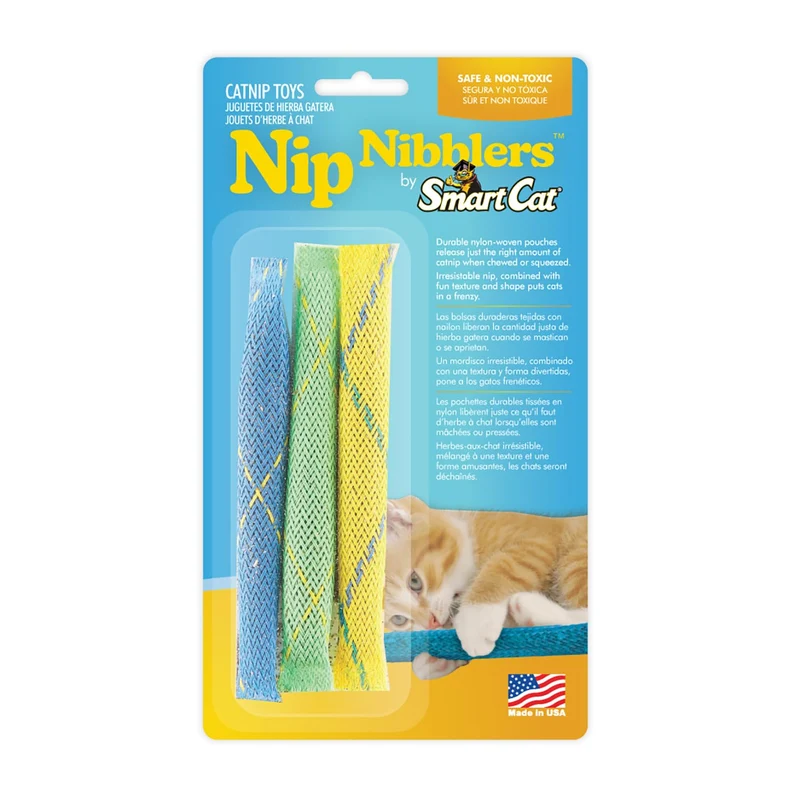 Pioneer Pet Nip Nibblers – Jouets chat avec herbe à chat, pack de 3 (nylon tissé)