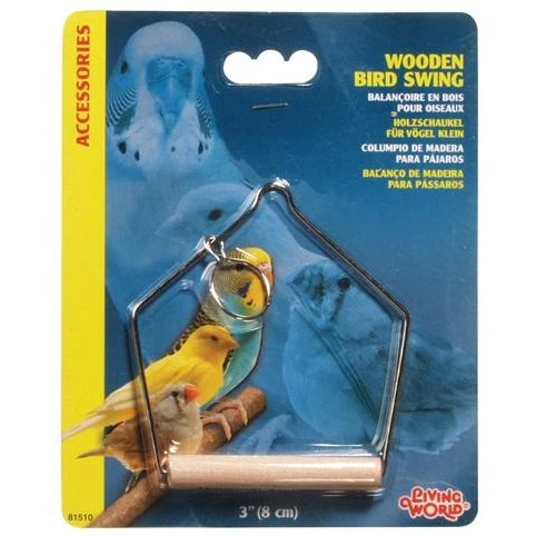 Living World Wooden Bird Swing Small - 7.5 x 10 cm (3" x 4")