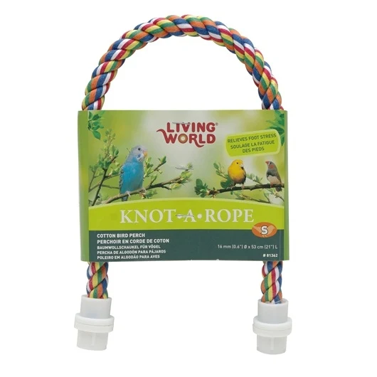 Living World Multi-Coloured Cotton Perch 16 mm dia x 53 cm L