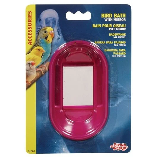Living World Oval Bird Bath with Mirror