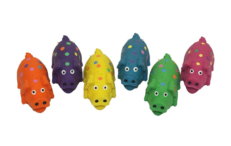 Multipet Goblet Pig Mini – Jouet Chien en Latex 4 pouces, Grognement et Couleurs Assorties