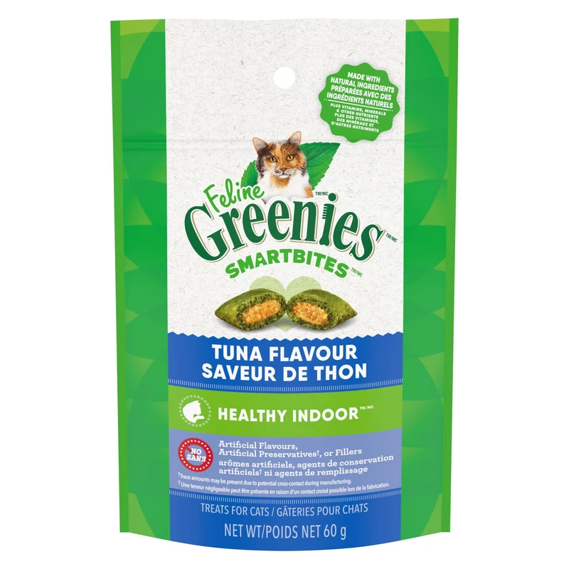 Greenies Feline Smartbites — Friandises pour chats d’intérieur au thon, 2,1 oz