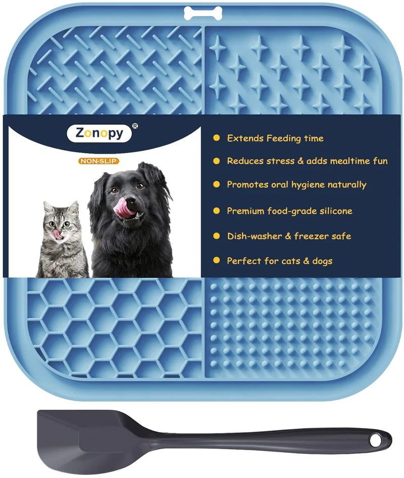 Zonopy Licking Mat pour chiens et chats — Ventouses et ralentisseur de repas