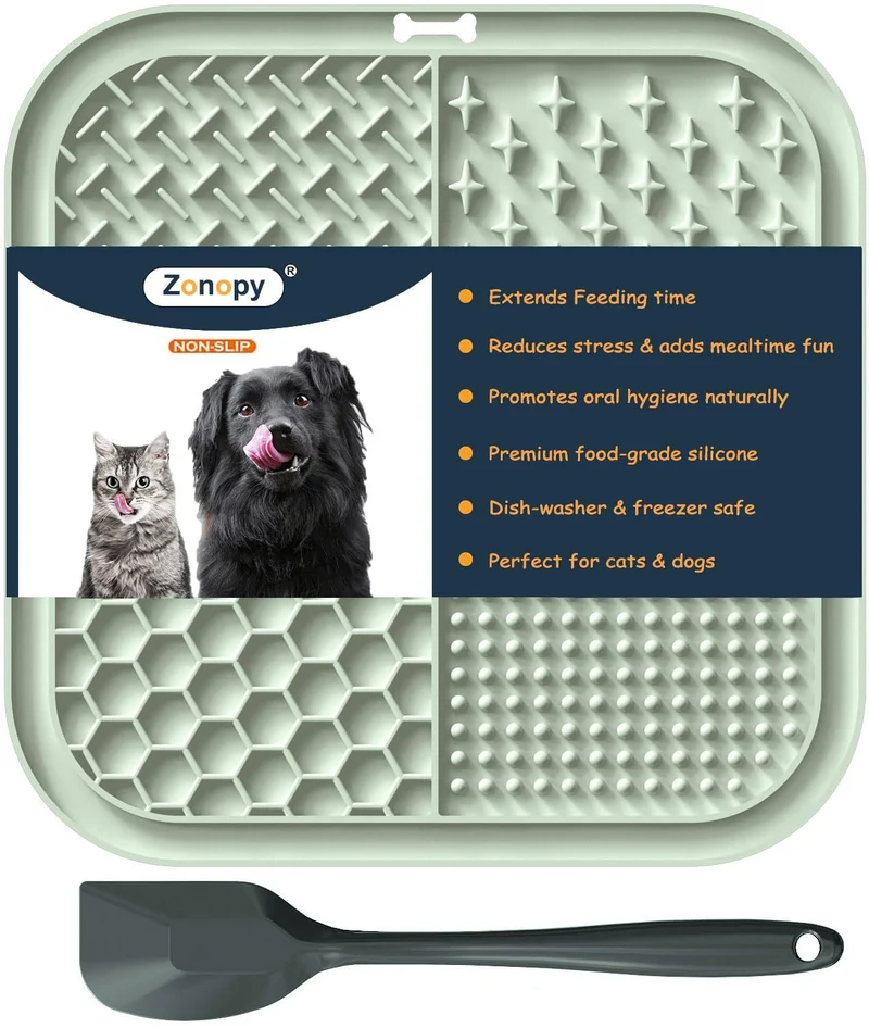 Zonopy Tapis de Lechange pour Chiens et Chats | Ventouses Puissantes et Alimentation Slow