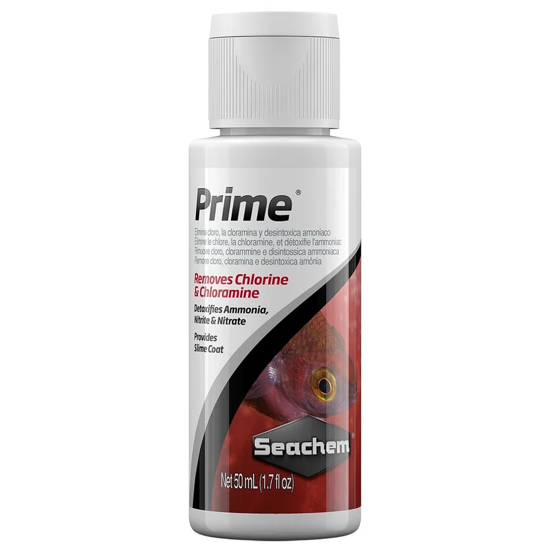 Seachem Prime – Conditionneur pour eau douce et eau de mer, élimination du chlore et chloramine