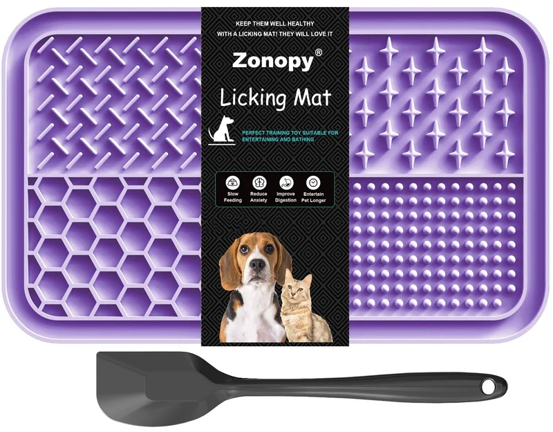 Zonopy Tapis Lécheur pour Chiens et Chats – Alimentation lente et Ventouses Puissantes