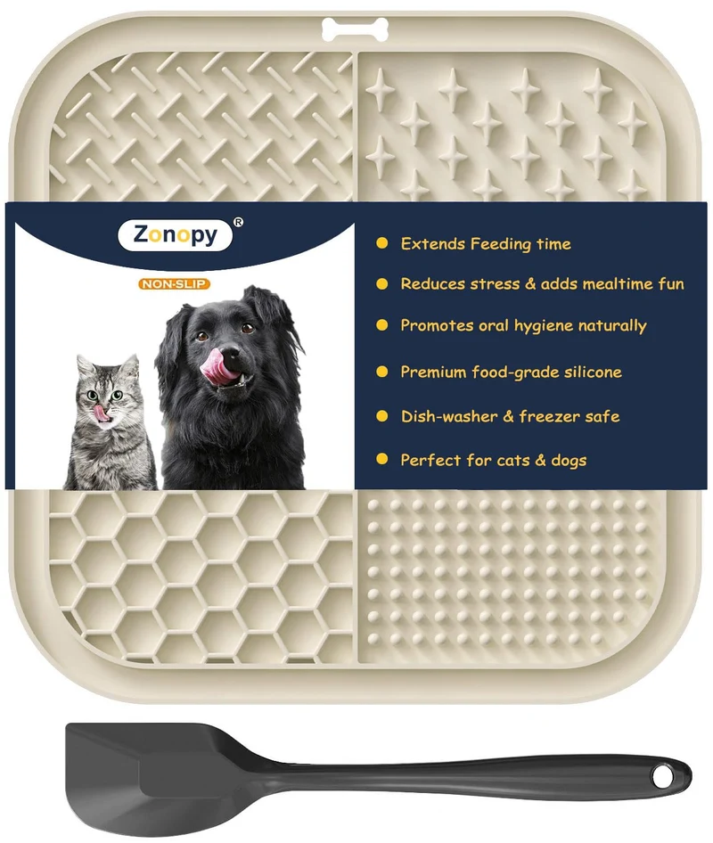Zonopy Tapis de léchage pour chiens et chats — ventouses robustes, diffusion lente et distraction