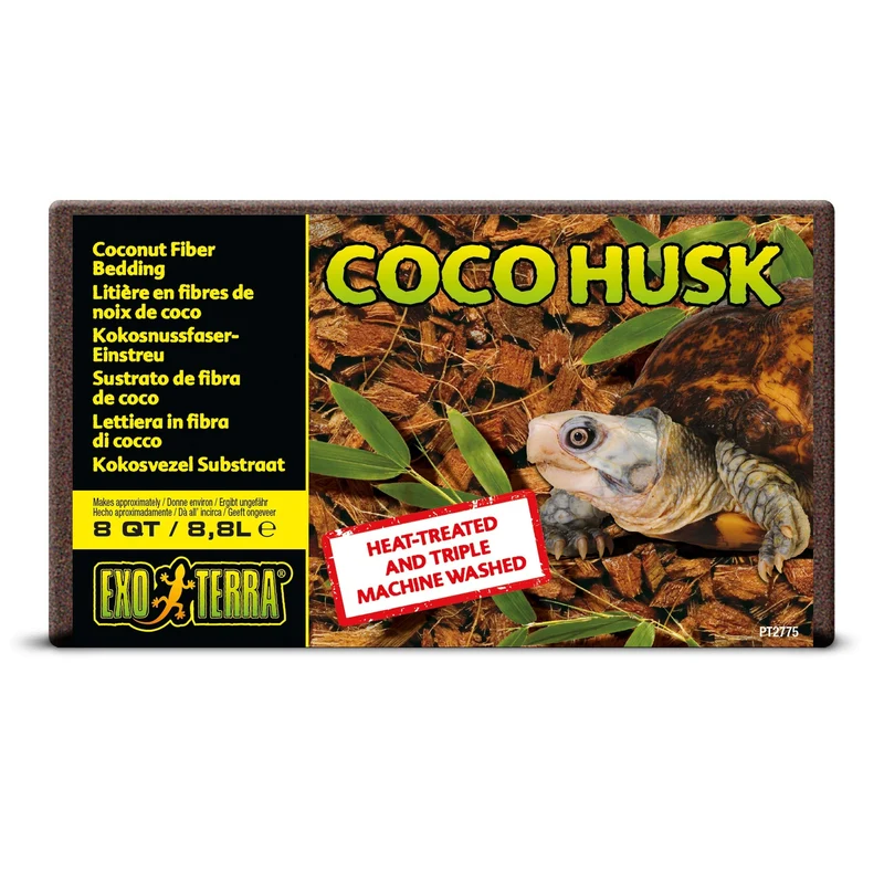Exo Terra Coco Husk Brick – Substrat naturel en fibre de noix de coco (8 QT / 8,8 L) pour reptiles et amphibiens