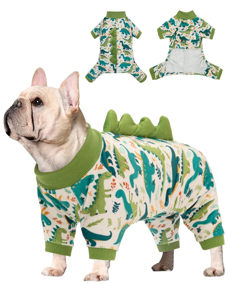 CuteBone Pyjama Dinosaure pour Chien Petit – Velours Cristal et Confort Doux COSP05L