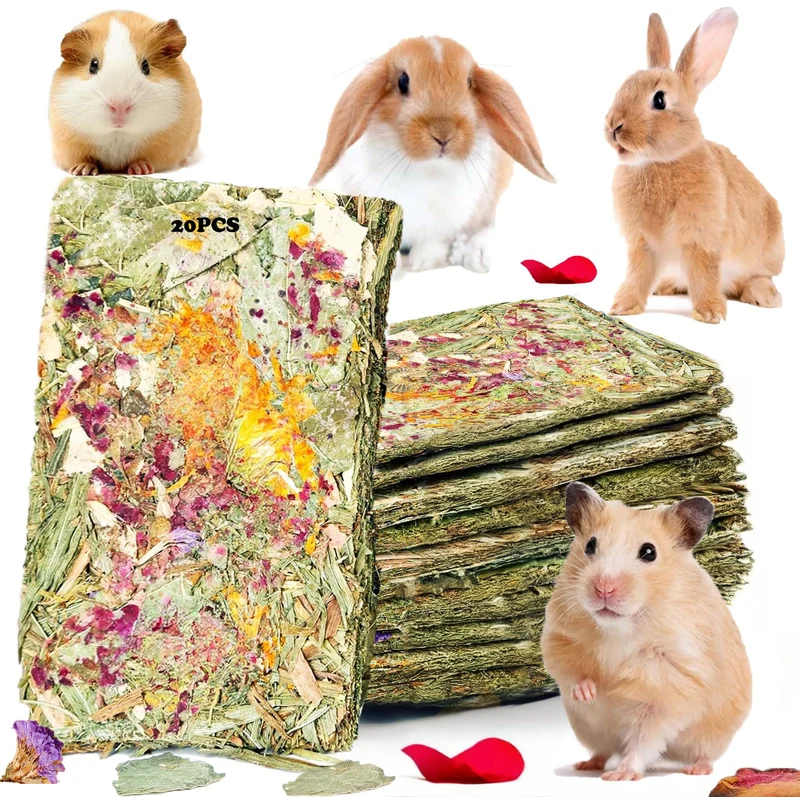 YTSKJ Jouets Lapin — 20 Paquets, Foin de Timothy et Friandises pour Petits Animaux