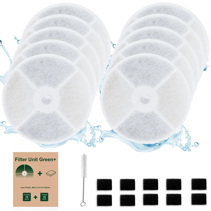 AWoHH – 10 filtres fontaine chat, réduction plastique, compatibles Eversweet Solo 2/Solo SE et Eversweet 3 Pro/2S/3