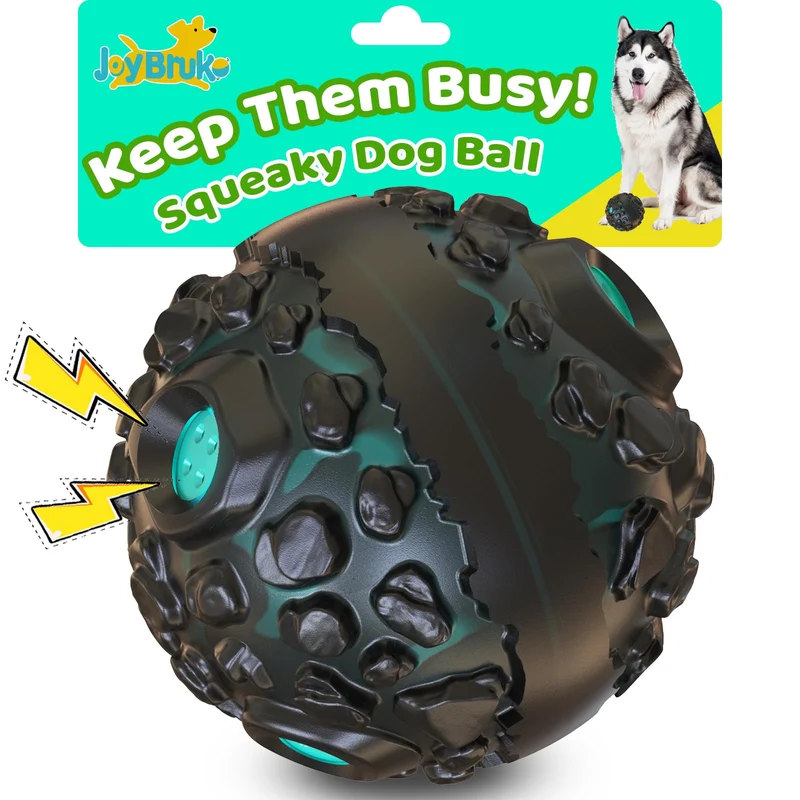 JoyBruko Balle pour Chiens Mordeurs Agressifs – Jouet Sifflet Durable et Interactif (Noir & Bleu)