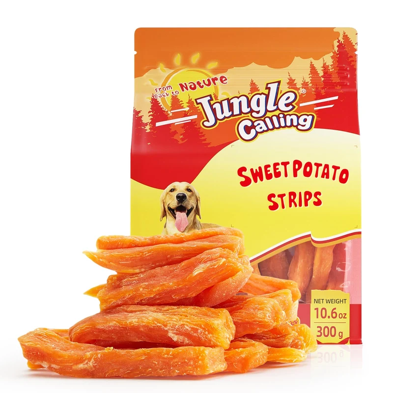 Jungle Calling Friandises Douces à la Patate Douce pour Chiens – Faible en Matières Grasses, Sans Céréales, 10,6 oz