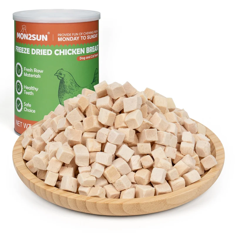 MON2SUN Friandise de Poulet Lyophilisé — Ingrédient Unique, Pour Chiens et Chats — Sans Céréales, 170 g (6 oz)