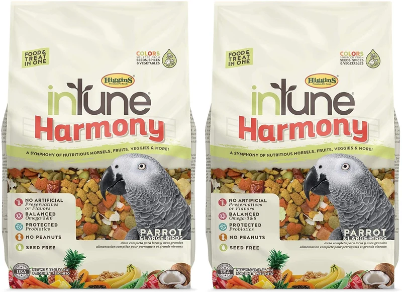 Higgins Intune Harmony – Nourriture pour perroquets et grands oiseaux, Pack 2x3 lb