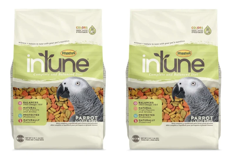 Higgins Intune – Nourriture complète et équilibrée pour perroquets, lot de 2 paquets de 3 livres chacun