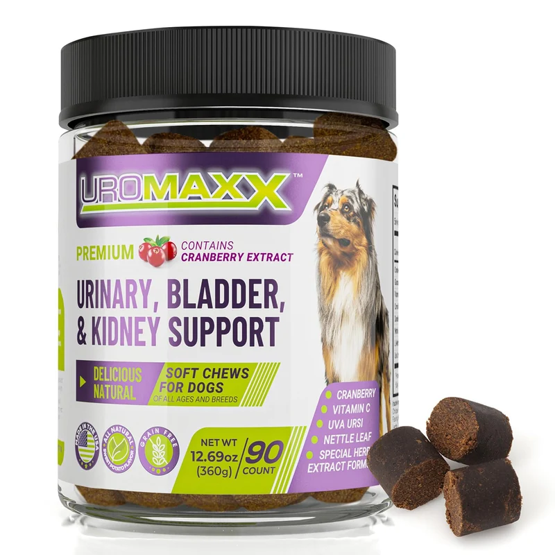 UroMAXX pour chiens — Soutien urinaire, vessie et reins, bouchées molles 90 | Sans OGM, Fabriqué aux États‑Unis