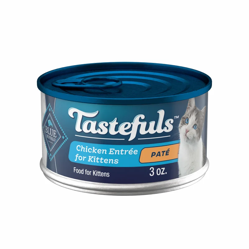 Blue Buffalo Tastefuls – Pâté humide pour chatons au poulet, Entrée, 24 boîtes de 3 oz