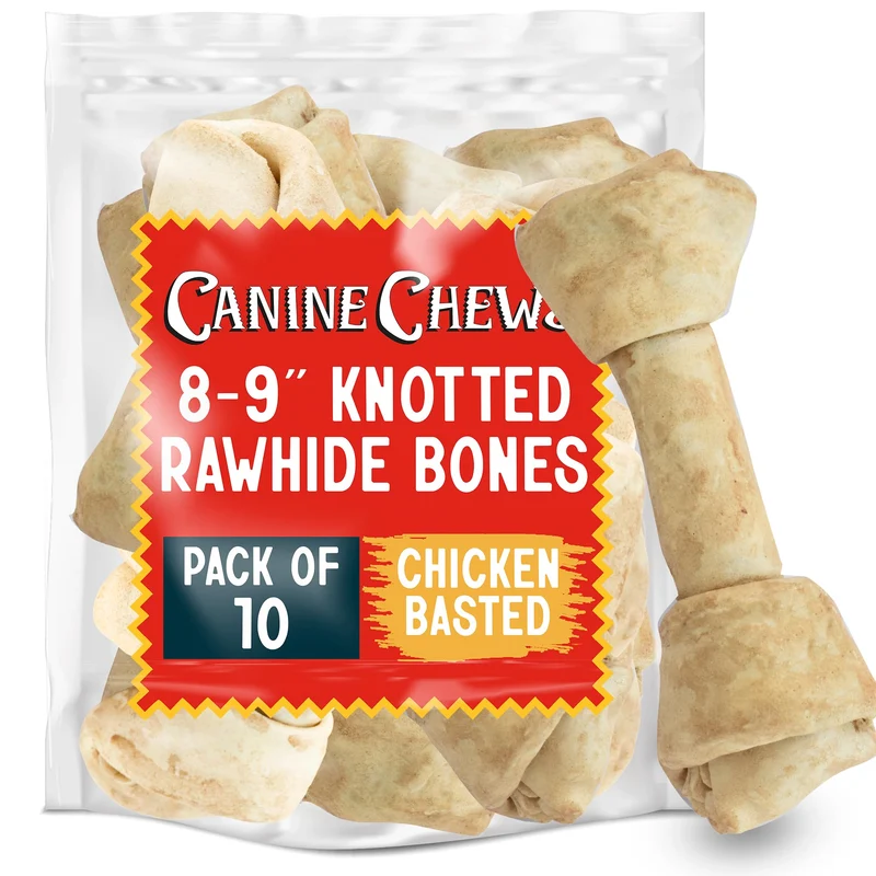 Canine Chews – Os Brut XL 8-9 pouces au Poulet – Lot de 10 pour Grands Chiens Agressifs