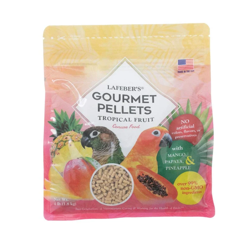 LAFEBER'S Pellets Fruits Tropicaux pour Conures – Sans sucre ajouté, Ingrédients humains, 4 lb