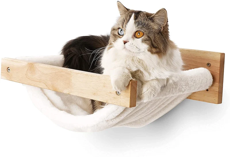 FUKUMARU Hamac Chat Mural – Lits et Plateformes en Bois pour Chats