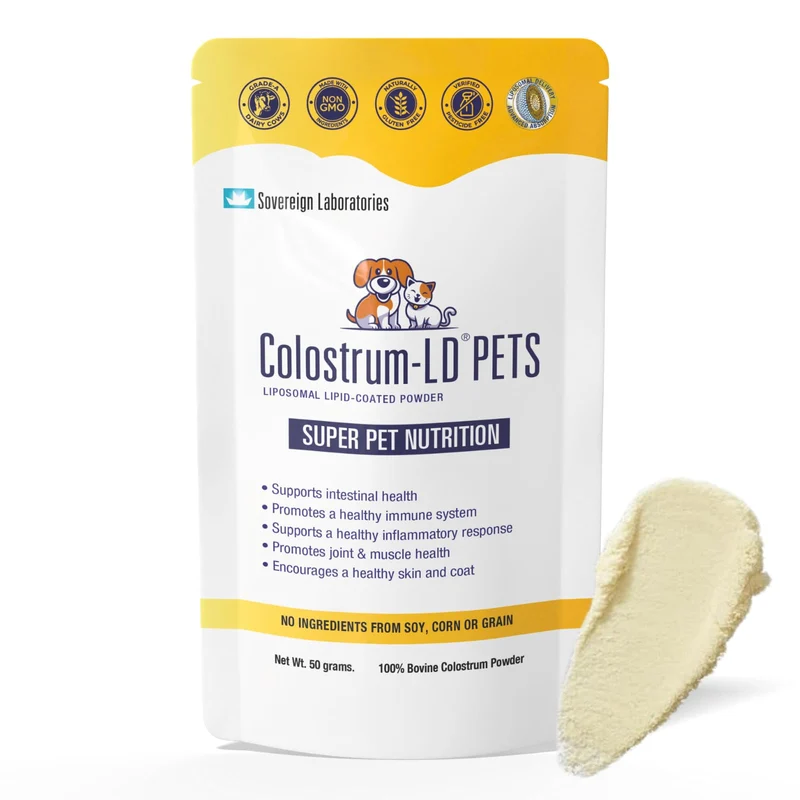 Colostrum-LD — Nutrition animale liposomal pour chiens et chats (Immunoglobulines ≥25%)