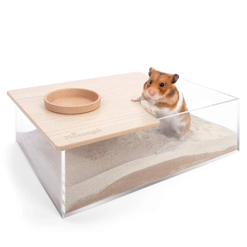 Niteangel Boîte de Bain Sable pour Animaux – Baignoire Rectangulaire en Acrylique (Burlywood)