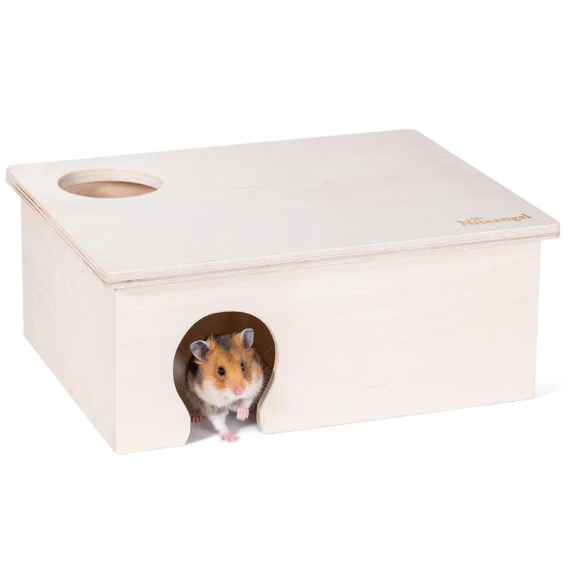 Niteangel Maison-labyrinthe en Bois de Bouleau pour Hamster – 3 Chambres
