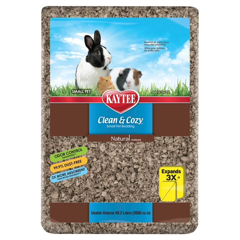 Kaytee Clean & Cozy Litière Naturelle — 49,2 L pour Petits Animaux | Absorption et Douceur