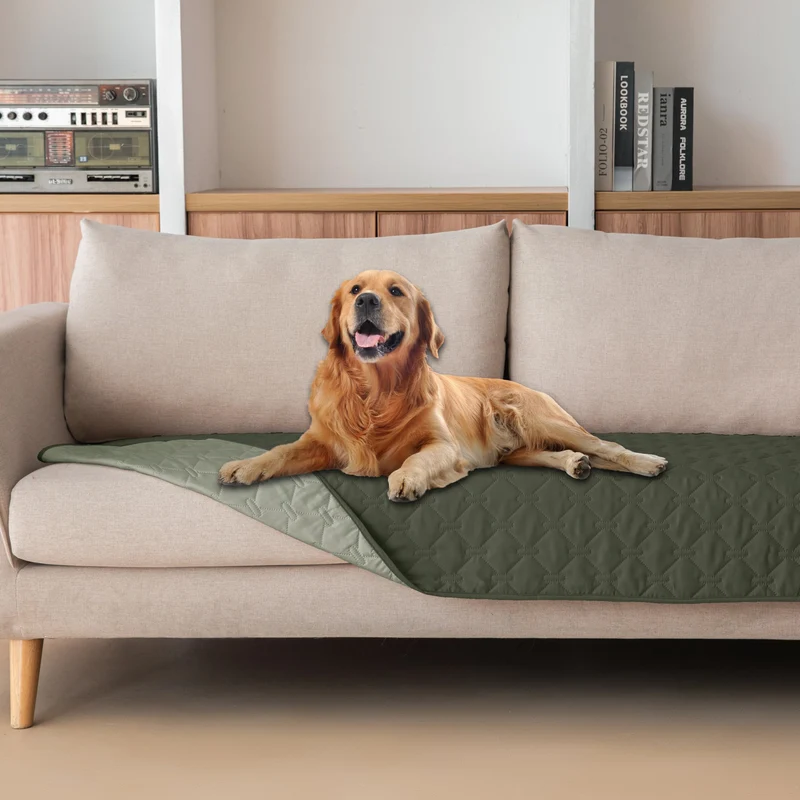 gogobunny Couverture pour chien imperméable double-face 30x70 pouces Olive foncé / Olive clair