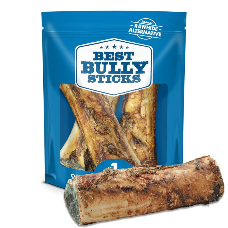 Best Bully Sticks Os de Moelle - Lot de 3 pour chiens | Bœuf nourri à l'herbe, Durable, Grands chiens