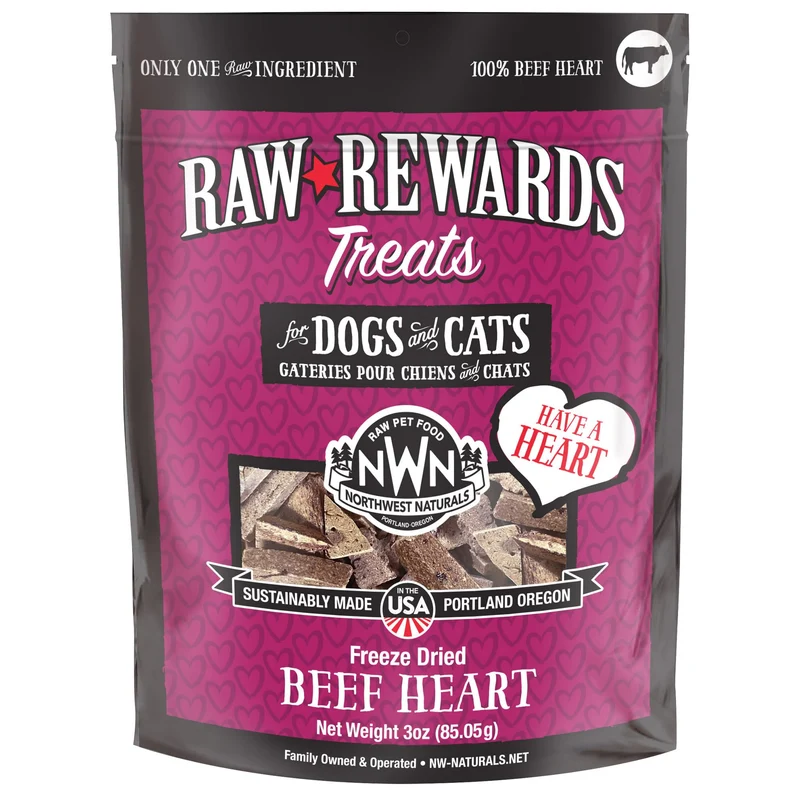 Northwest Naturals Friandises Cœur de Bœuf Lyophilisées – 1 Ingrédient, Sans Céréales, Qualité Humaine, USA – 85 g