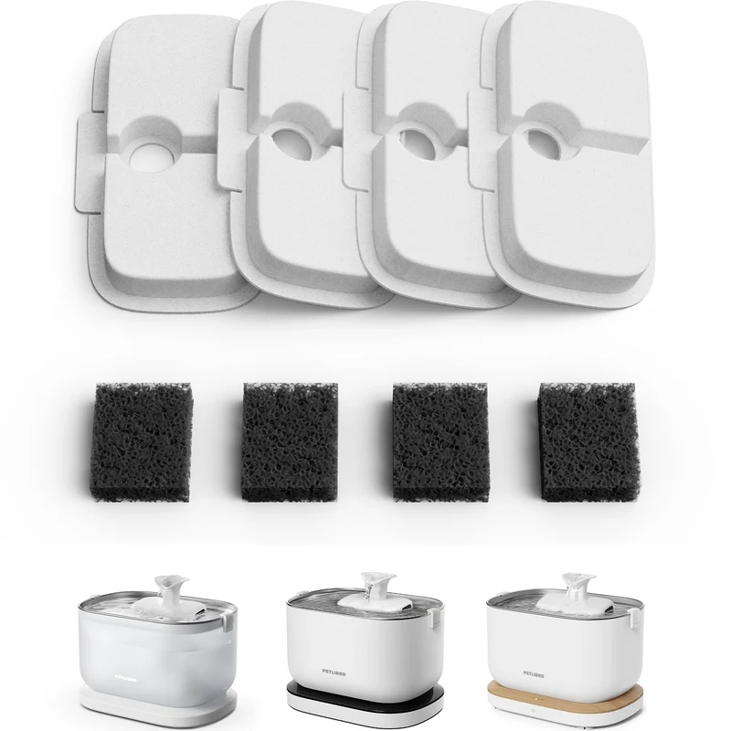 PETLIBRO 4 Packs Filtres Remplacement Dockstream – Fontaine Chat PLWF105/PLWF115/PLWF005 2 Mois