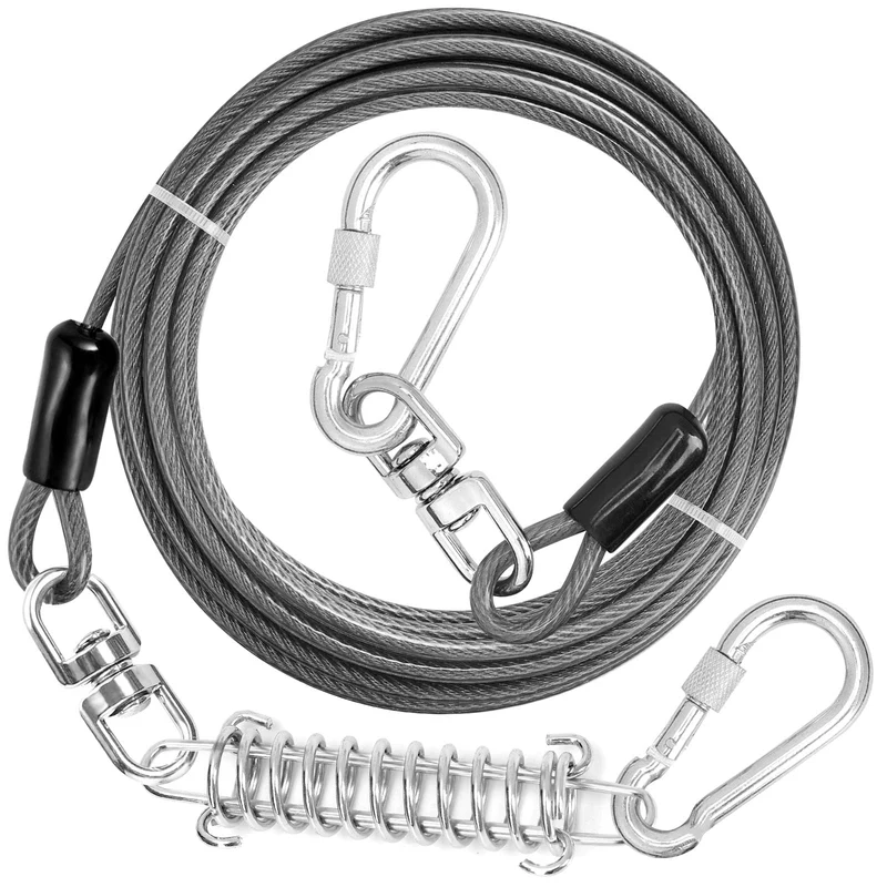 jenico Câble d’attache pour Chien – Longueurs 10 à 150 pieds, Mousqueton verrouillable 360°, Résistance 30 kN