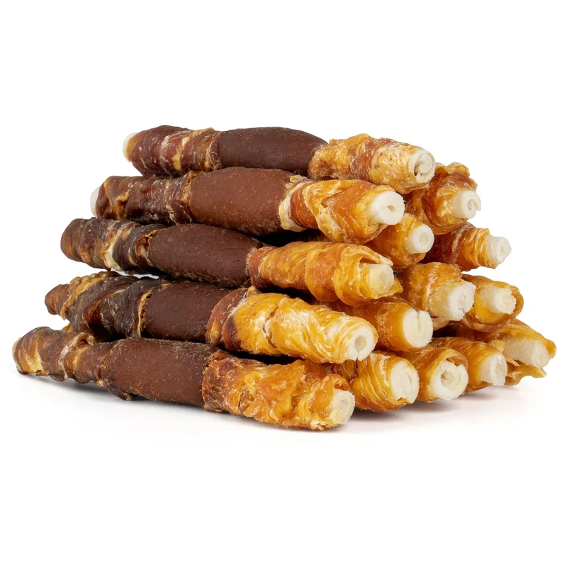 MON2SUN Friandises pour chiens – Saveurs triples (Poulet, Foie et Canard), Bâtonnets 5 po, 10,58 oz (15 pièces)