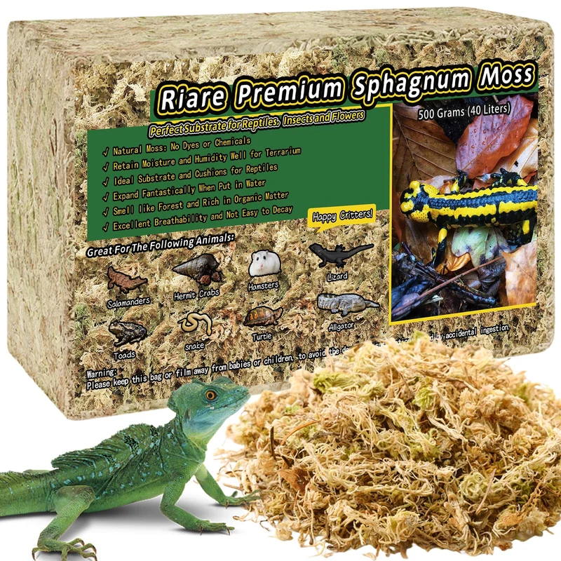 Riare Mousse Sphaigne Premium 1,1 lb – Substrat Naturel pour Reptiles et Terrariums