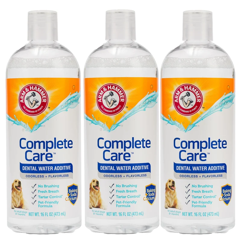 Arm & Hammer Additif dentaire pour eau de chien – Haleine fraîche et hygiène bucco-dentaire – Sans brossage – Lot de 3 bouteilles 473 ml