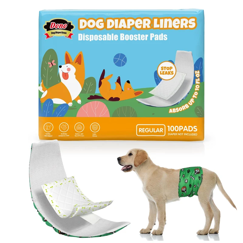 Dono – Inserts absorbants pour chiens (100 pièces) | Inserts jetables pour bandes ventrales et culottes