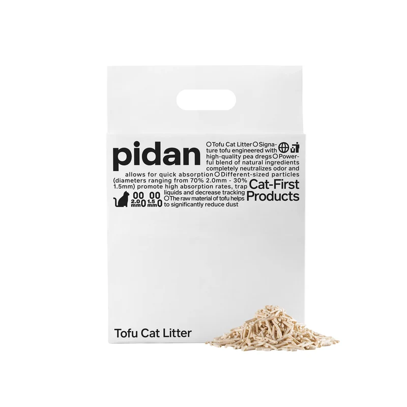 pidan Litière pour Chat Tofu – Agglomerante, Ultra Absorbante, Sans Poussière, Jetable dans les toilettes (5,3 lb)