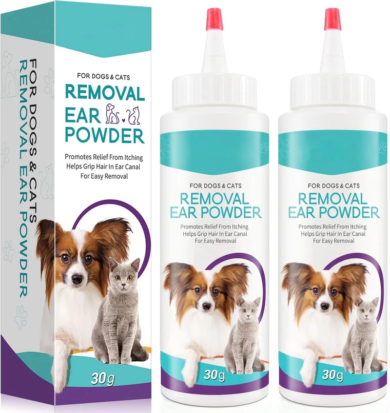 ZIXAOK Poudre Nettoyante Oreilles pour Chiens – Nettoyage, Séchage et Odeur (2 sachets)