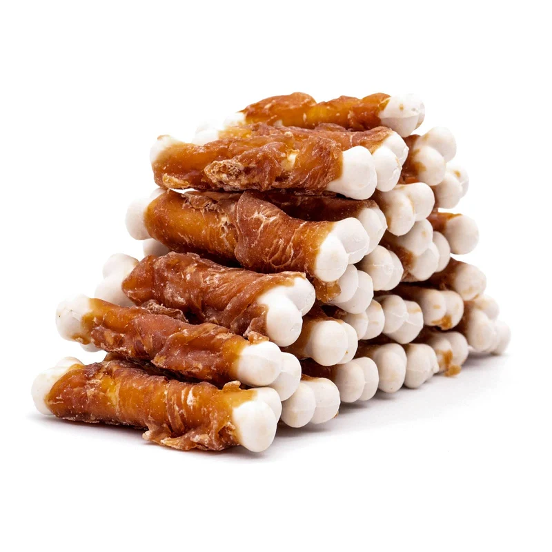 MON2SUN Friandises pour Chiens – Os Calcium Enveloppé au Poulet, Sans Cuir Brut, 2,3 Pouces, Pack 28