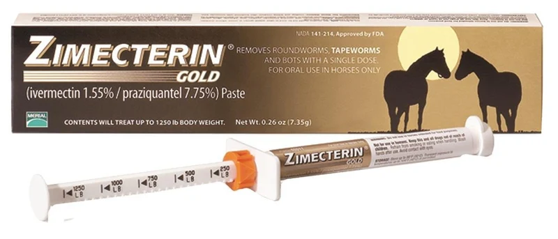 Merial Zimecterin Gold – Pâte vermifuge pour chevaux, 7,35 g (conditionnement variable)