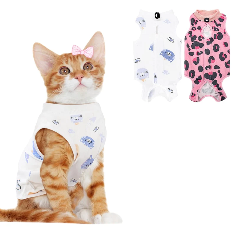 Coppthinktu – 2 pièces Gilet récupération chat femelle après chirurgie