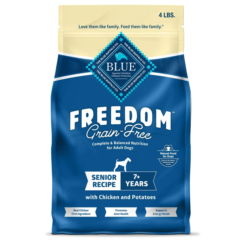 Blue Buffalo Freedom Sans Céréales Senior — Poulet et Pommes de Terre, 4 lb