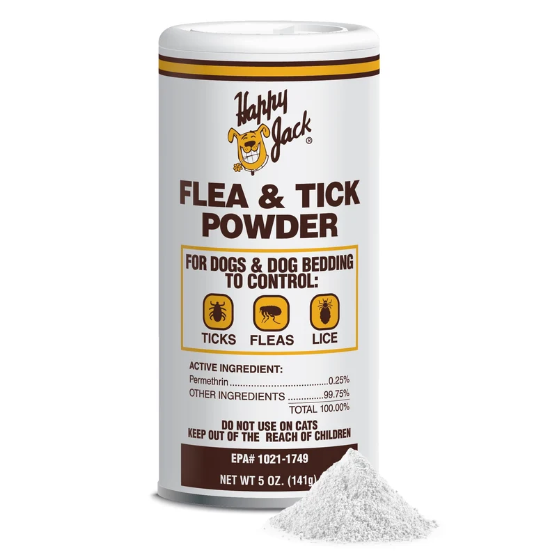 Happy Jack Poudre Anti-Puces et Tiques – Pour Chiens & Chiots, Sans Odeur, 5 onces