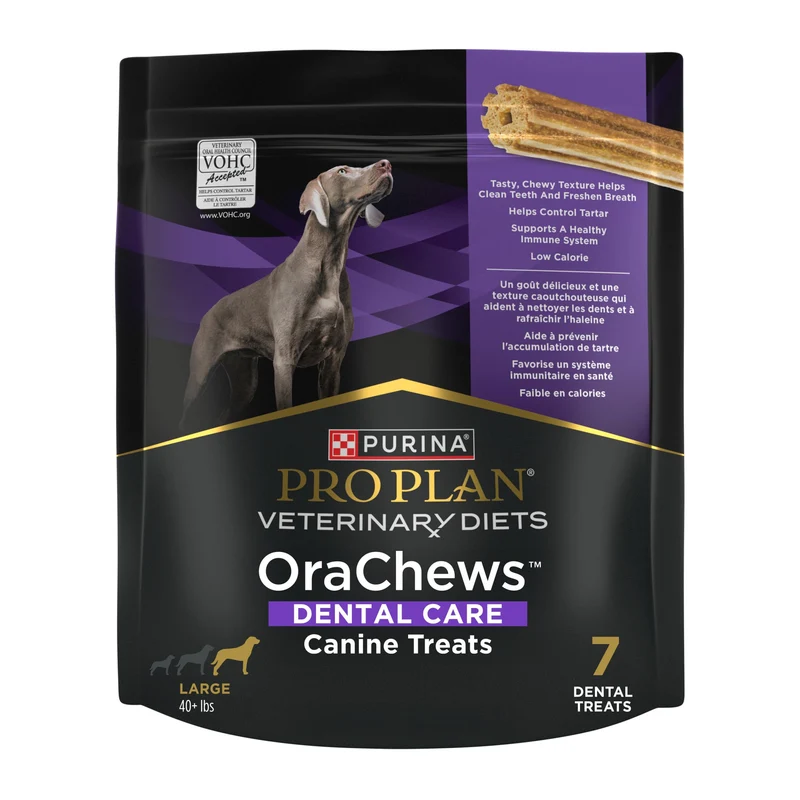 Purina Pro Plan Veterinary Diets OraChews – Friandises dentaires pour grands chiens (7 friandises)
