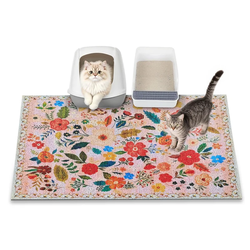 YOSEPATI Tapis Litière Chat 35x23 – Capture Litière, Anti-Derapant, Nettoyage Facile