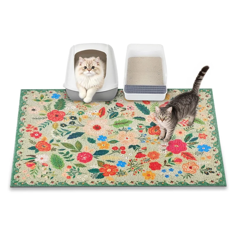YOSEPATI Tapis Litière pour Chat 35 x 23 pouces – Antidérapant, Imperméable et Capteur de Litière