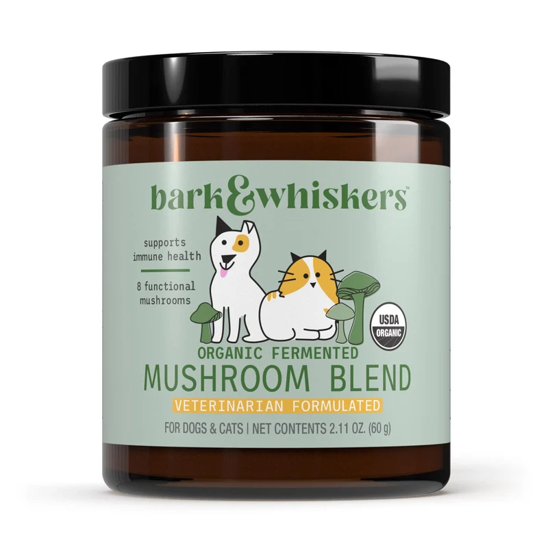 Dr. Mercola Bark & Whiskers – Mélange de champignons fermentés biologiques pour chats et chiens