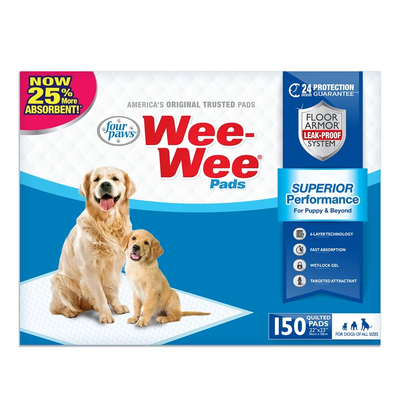 Four Paws Wee-Wee Tapis d'Éducation Sans Parfum — Performance Supérieure, 30 Tapis 22×23